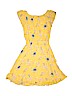 Justice 100% Rayon Floral Yellow Dress Size 12 - photo 2