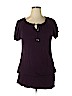 INC International Concepts Purple Short Sleeve Top Size XL - photo 1