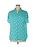 Pleione 100% Polyester Blue Short Sleeve Blouse Size XL - photo 1