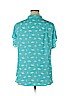 Pleione 100% Polyester Blue Short Sleeve Blouse Size XL - photo 2