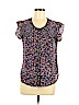 French Connection 100% Polyester Purple Short Sleeve Blouse Size M (petite) - photo 1