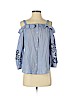 Ann Taylor LOFT 100% Cotton Blue 3/4 Sleeve Top Size S (petite) - photo 1