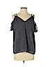 Ann Taylor LOFT 100% Polyester Black Short Sleeve Top Size S (petite) - photo 1