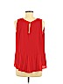 Ann Taylor LOFT 100% Polyester Red Sleeveless Blouse Size M (petite) - photo 2
