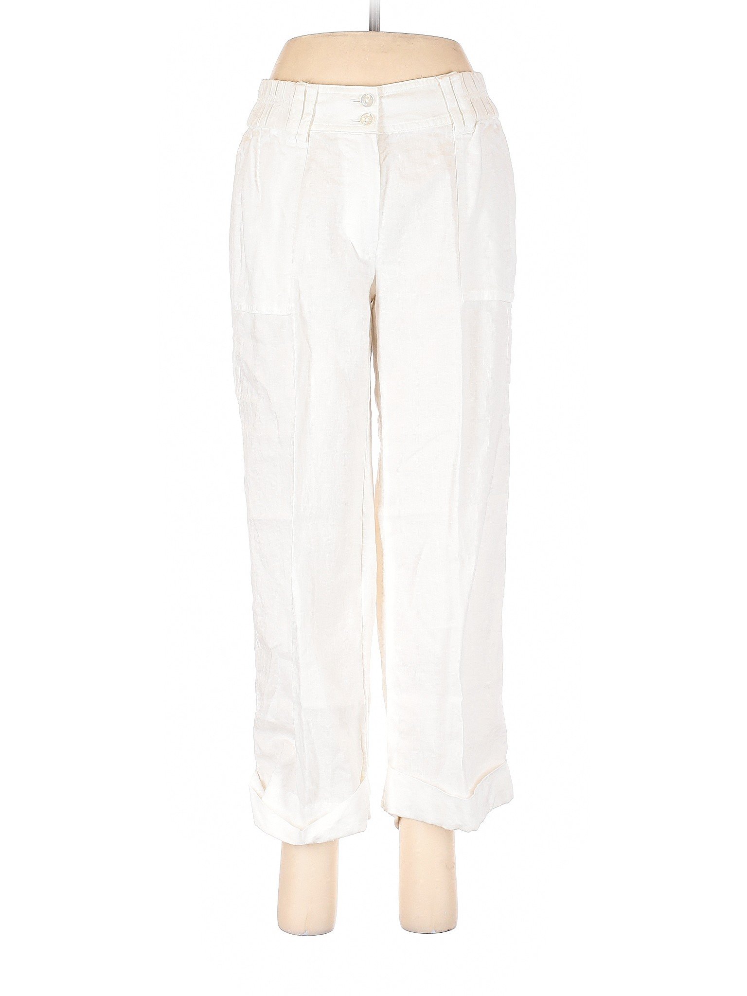 Westbound 100% Linen Solid White Linen Pants Size 6 - 70% off | thredUP