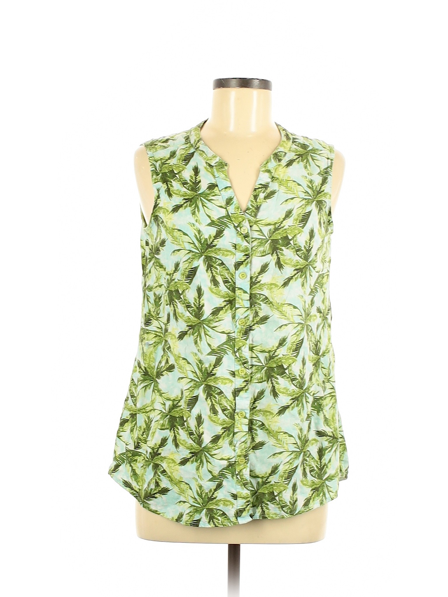 Coral Bay Women Green Sleeveless Blouse M | eBay