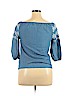Old Navy 100% Cotton Blue 3/4 Sleeve Blouse Size 14 - photo 2