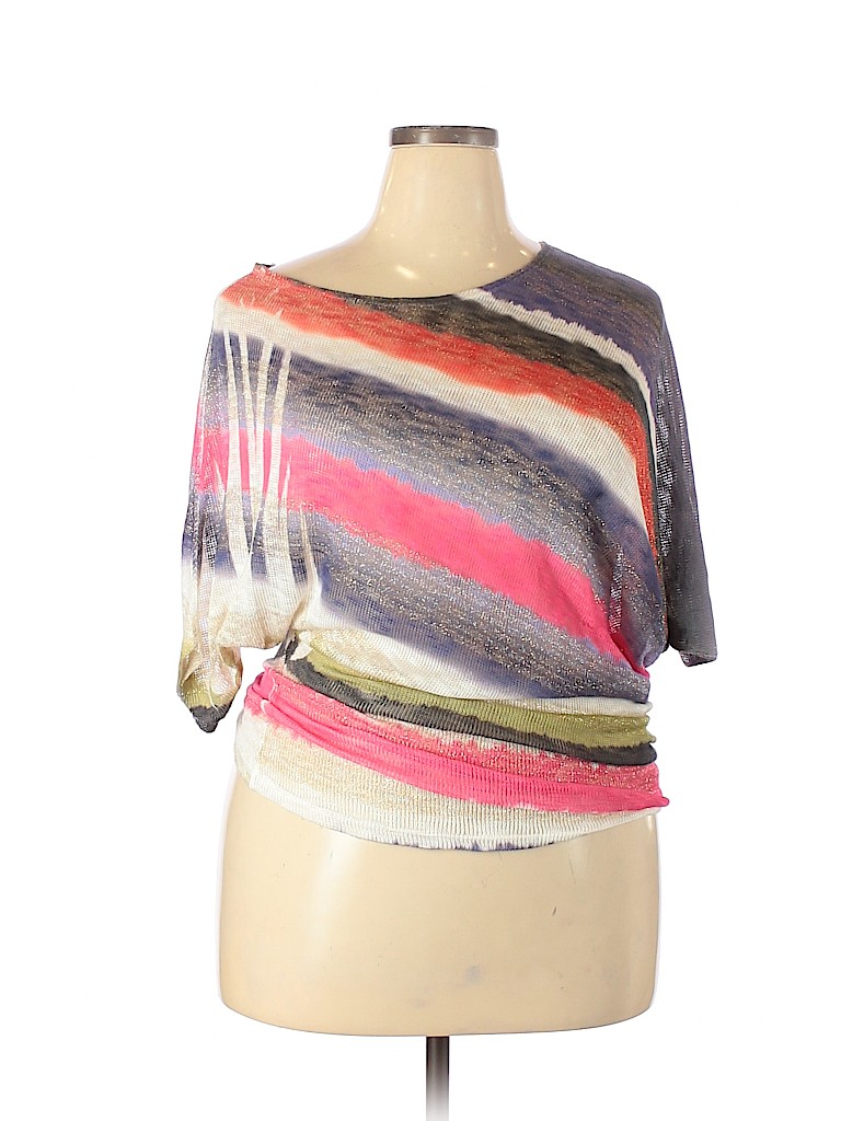 Popsy Purple Short Sleeve Top Size 3X - photo 1