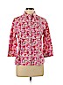 Lands' End 100% Cotton Pink 3/4 Sleeve Button-Down Shirt Size 12 (petite) - photo 1
