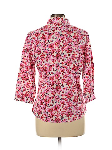 Lands' End 3/4 Sleeve Button-Down Shirt (view 2)