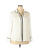 Worthington 100% Polyester White Long Sleeve Blouse Size XL - photo 1