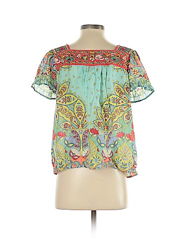 Johnny Was Short Sleeve Silk Top (view 2)