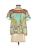 Johnny Was 100% Silk Blue Short Sleeve Silk Top Size S - photo 2