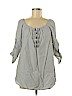 Ann Taylor LOFT 100% Cotton Gray 3/4 Sleeve Blouse Size M (petite) - photo 1