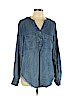 Laju Blue Long Sleeve Button-Down Shirt Size L - photo 1