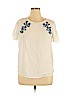 Ann Taylor LOFT 100% Viscose Ivory Short Sleeve Blouse Size L (petite) - photo 1