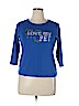 Karen Scott 100% Cotton Blue 3/4 Sleeve T-Shirt Size XL (petite) - photo 1
