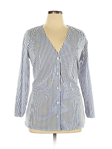 ELOQUII Long Sleeve Button-Down Shirt (view 1)