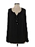Jennifer Lopez 100% Polyester Black Long Sleeve Blouse Size M - photo 1