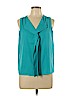 Calvin Klein 100% Polyester Blue Sleeveless Blouse Size L (petite) - photo 1