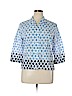 Alfred Dunner 100% Cotton Blue 3/4 Sleeve Button-Down Shirt Size 16 (petite) - photo 1