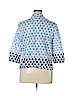 Alfred Dunner 100% Cotton Blue 3/4 Sleeve Button-Down Shirt Size 16 (petite) - photo 2