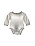 Carter's 100% Cotton Stripes White Long Sleeve Onesie 6-9 MO / 9 MO - photo 1