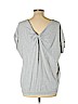 Ann Taylor 100% Cotton Gray Short Sleeve Top Size L - photo 2