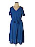 Ann Taylor 100% Polyester Blue Casual Dress Size 14 (petite) - photo 1