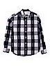 Crewcuts Outlet 100% Cotton Checkered-gingham Blue Long Sleeve Button-Down Shirt Size 14 - photo 1