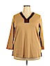 Lauren by Ralph Lauren 100% Cotton Tan 3/4 Sleeve Top Size 2X - photo 1