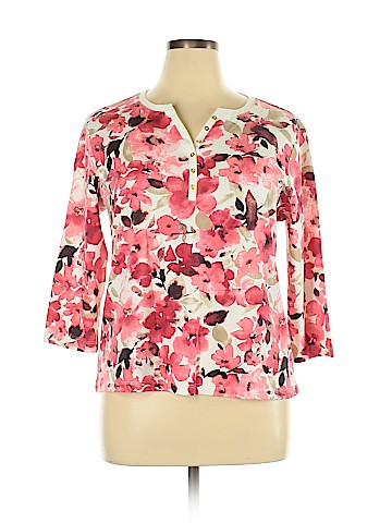 Karen Scott 3/4 Sleeve Henley (view 1)