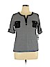 Karen Scott Black Short Sleeve Top Size XL (petite) - photo 1