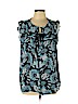 Ann Taylor LOFT 100% Polyester Blue Sleeveless Blouse Size L - photo 1
