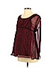 Motherhood 100% Polyester Burgundy Long Sleeve Blouse Size M - photo 1