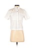 Topshop 100% Cotton White Short Sleeve Button-Down Shirt Size 2 (petite) - photo 1