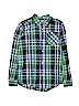 The Children's Place 100% Cotton Plaid Green Long Sleeve Button-Down Shirt Size 10 - 12 - photo 1