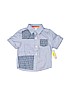Wendy Bellissimo 100% Cotton Stripes Graphic Blue Short Sleeve Button-Down Shirt 18-24 MO / 24 MO - photo 1