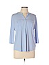 Ellen Tracy Blue 3/4 Sleeve Blouse Size L - photo 1
