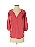 Pleione 100% Polyester Red 3/4 Sleeve Blouse Size S - photo 1