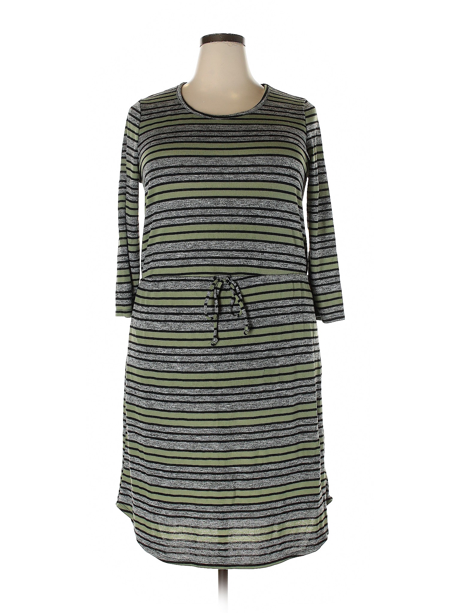 Faded Glory Stripes Green Casual Dress Size XXL - 45% off | thredUP