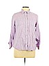 Talbots 100% Linen Purple Long Sleeve Button-Down Shirt Size L (petite) - photo 1