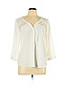 American Eagle Outfitters 100% Polyester White 3/4 Sleeve Blouse Size L - photo 1