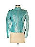 Lafayette 148 New York 100% Leather Blue Leather Jacket Size 6 (petite) - photo 1