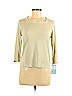 August Silk 100% Silk Green 3/4 Sleeve Silk Top Size M - photo 1