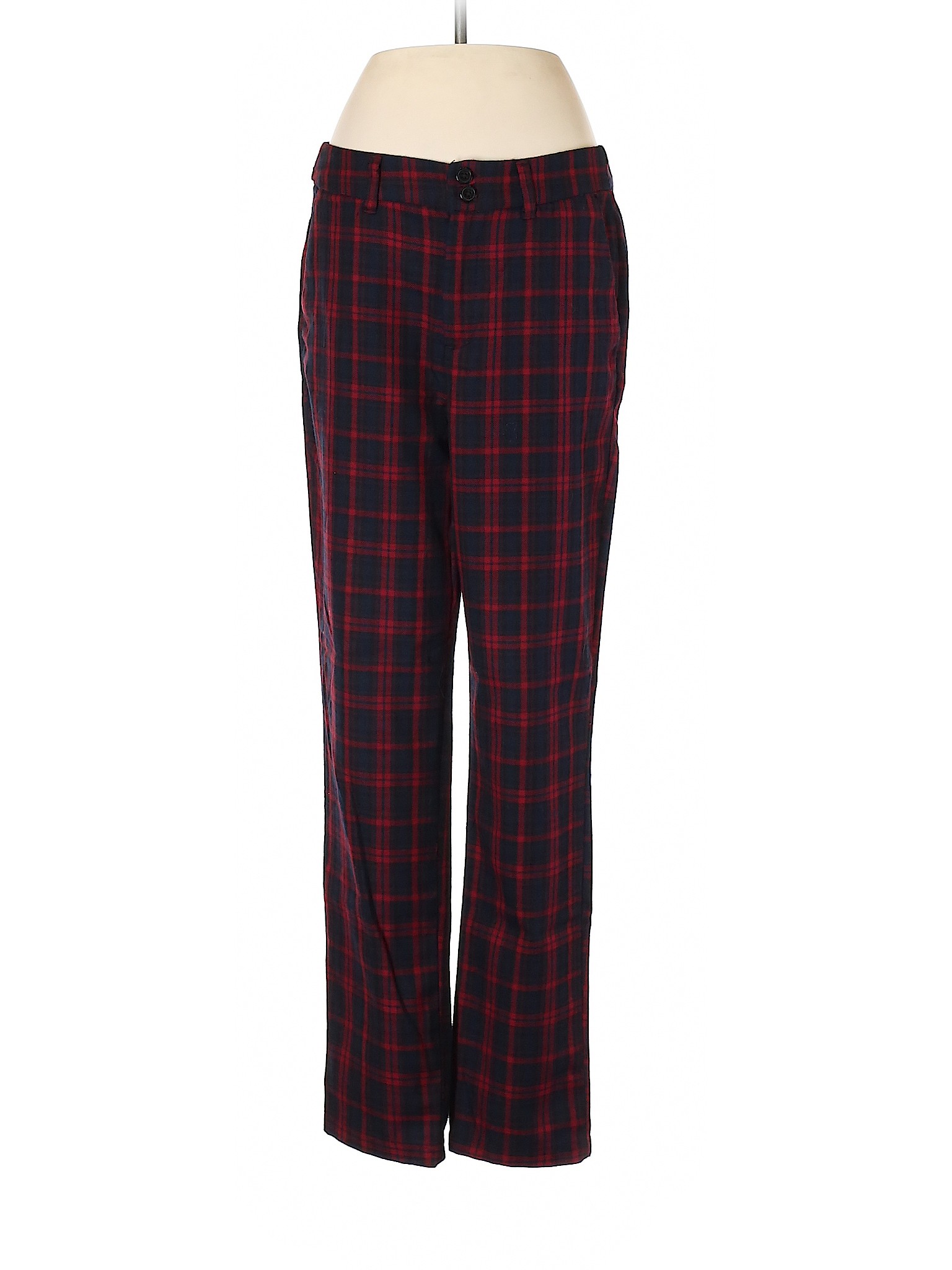 red plaid pants womens h&m
