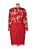 ML Monique Lhuillier 100% Polyester Red Cocktail Dress Size 18 - photo 2
