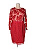 ML Monique Lhuillier 100% Polyester Red Cocktail Dress Size 18 - photo 1