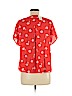 Banana Republic 100% Polyester Red Short Sleeve Blouse Size M - photo 2