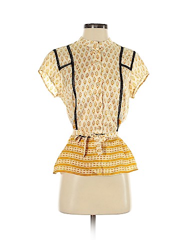 By Malene Birger Short Sleeve Silk Top (view 1)